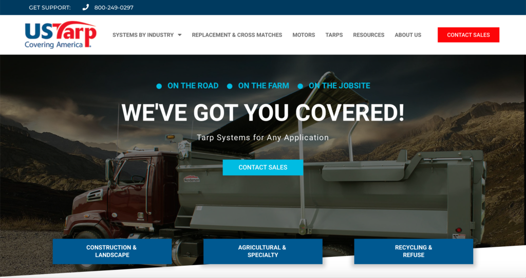 US Tarp Website Home Page