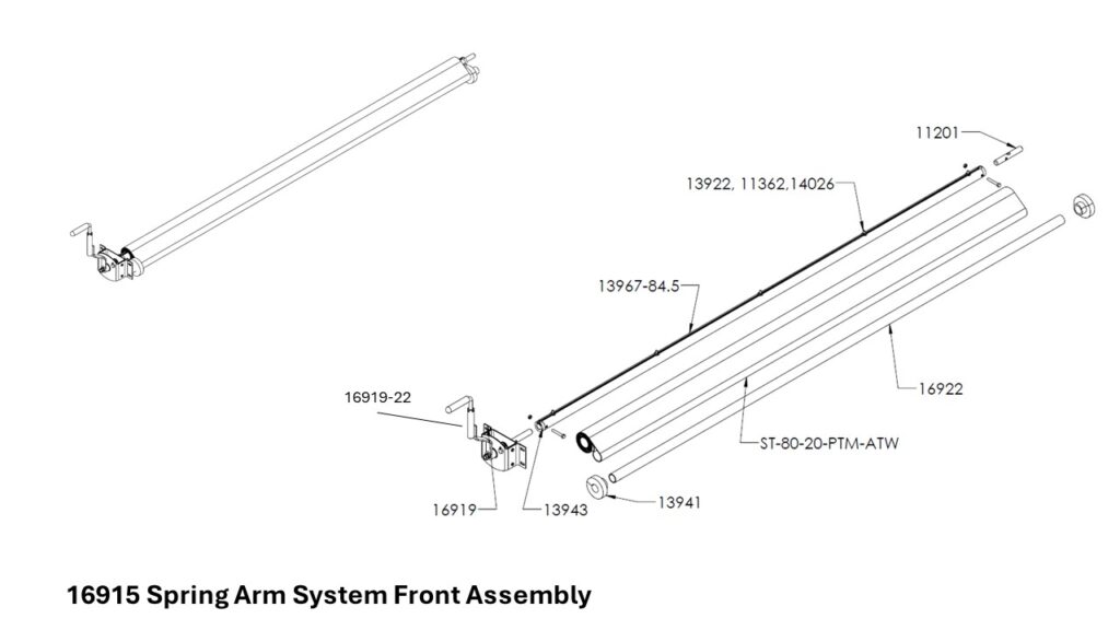16915 Spring Arm Front Assembly