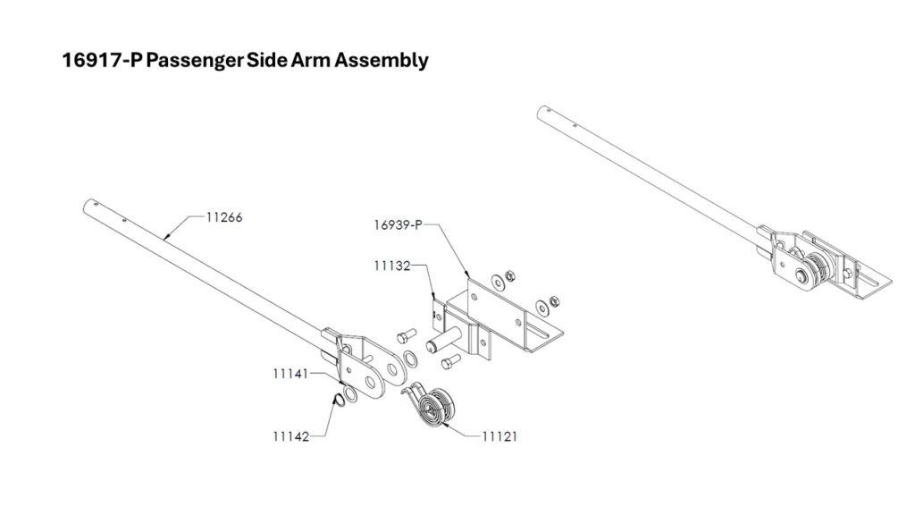 16917-P Passenger Side Arm Assembly
