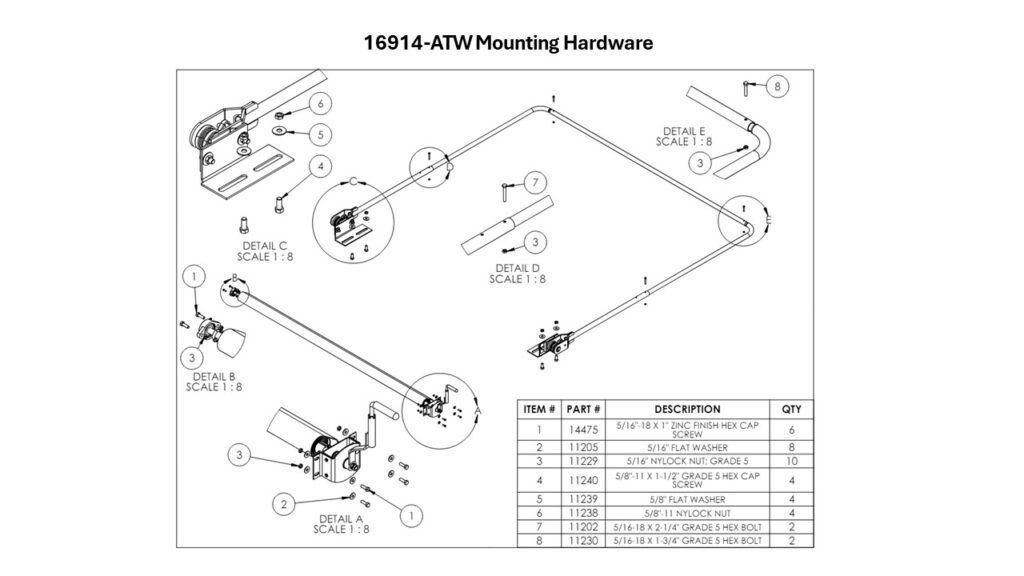 16914-ATW Mounting Hardware